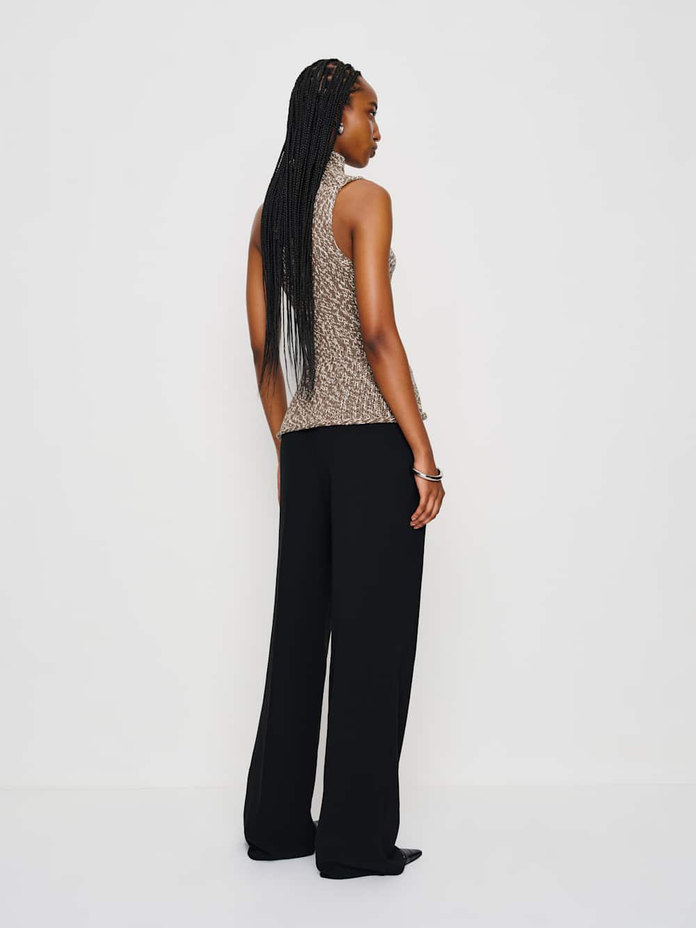 Maisie Cotton Sweater Tank - Shitake Fior Di Latte Marl