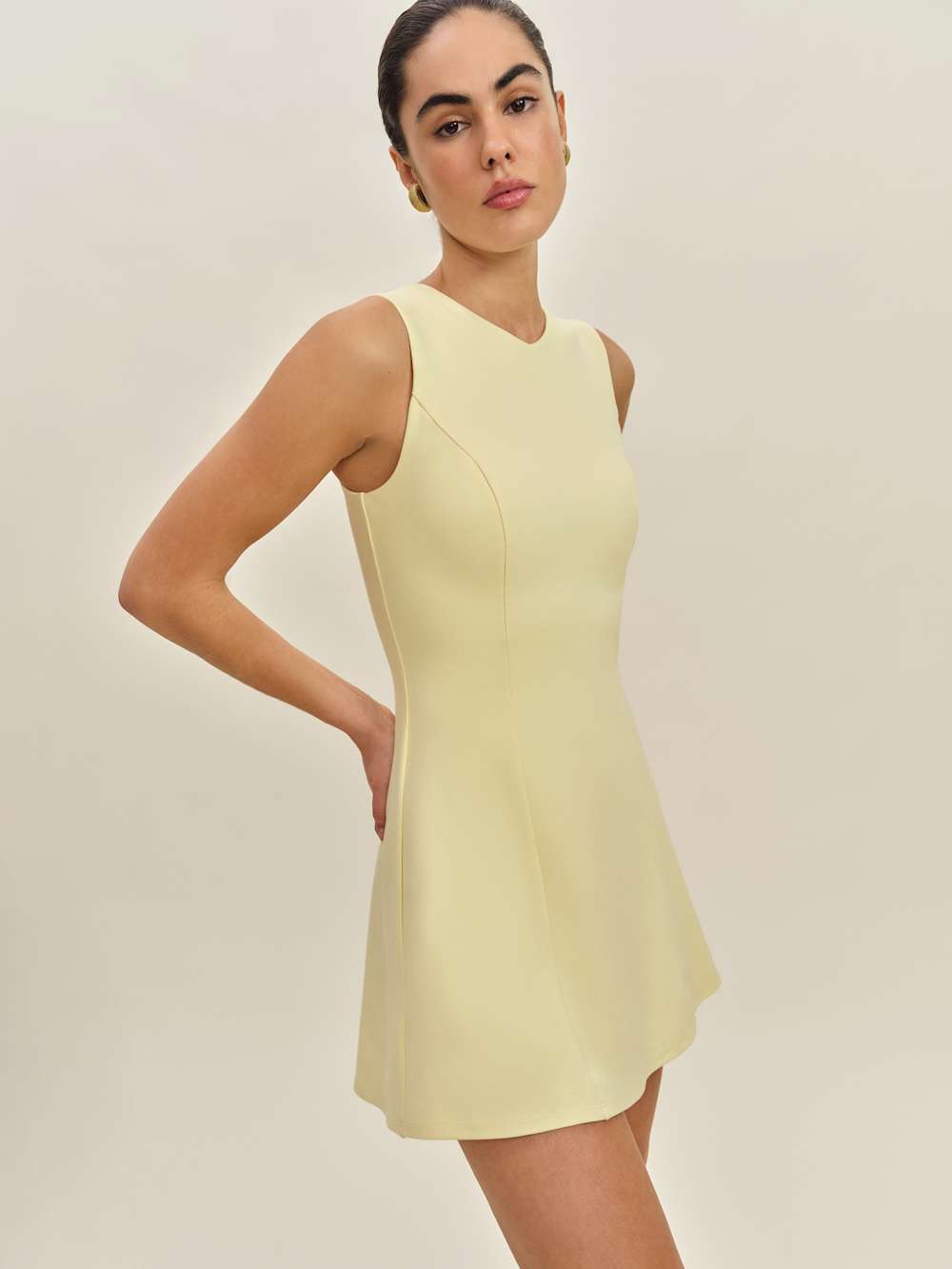 Ava Heavy Knit Dress - Lemon