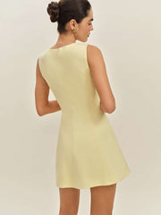 Ava Heavy Knit Dress - Lemon