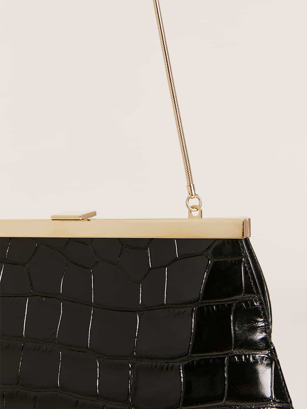 Iliana Shoulder Bag - Black Croc Emboss