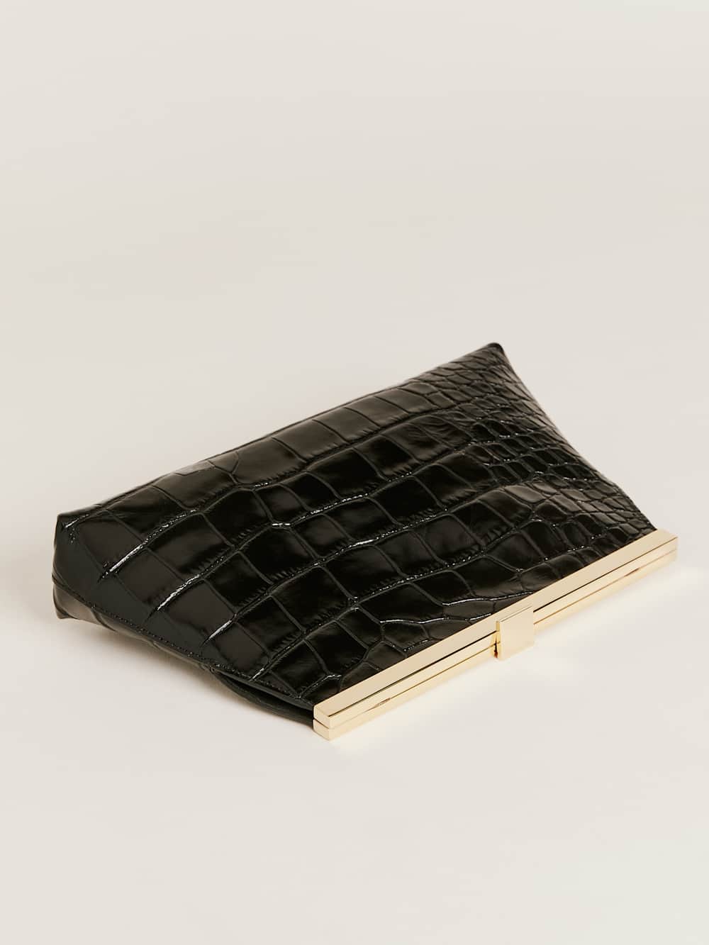 Iliana Shoulder Bag - Black Croc Emboss