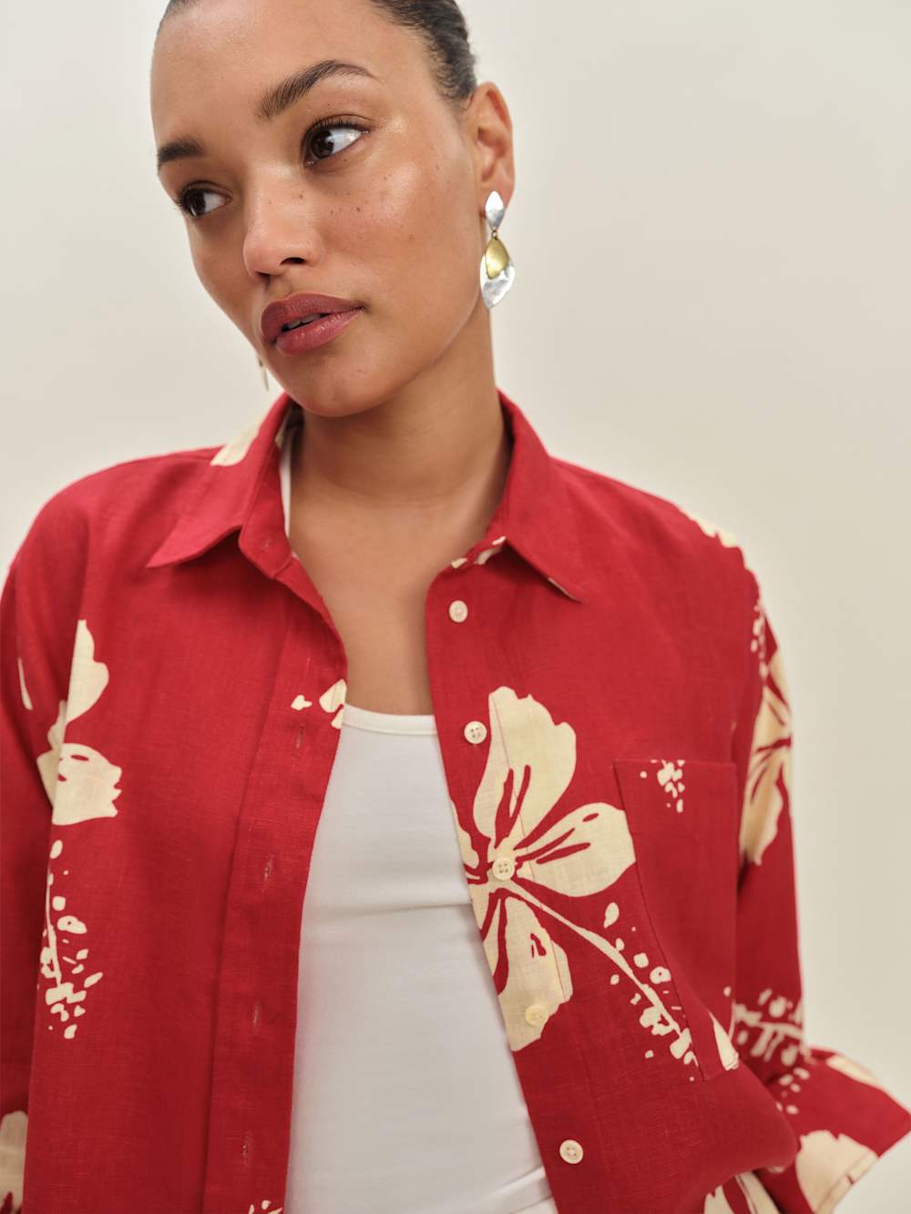 Eli Oversized Linen Shirt - Paradise Lost