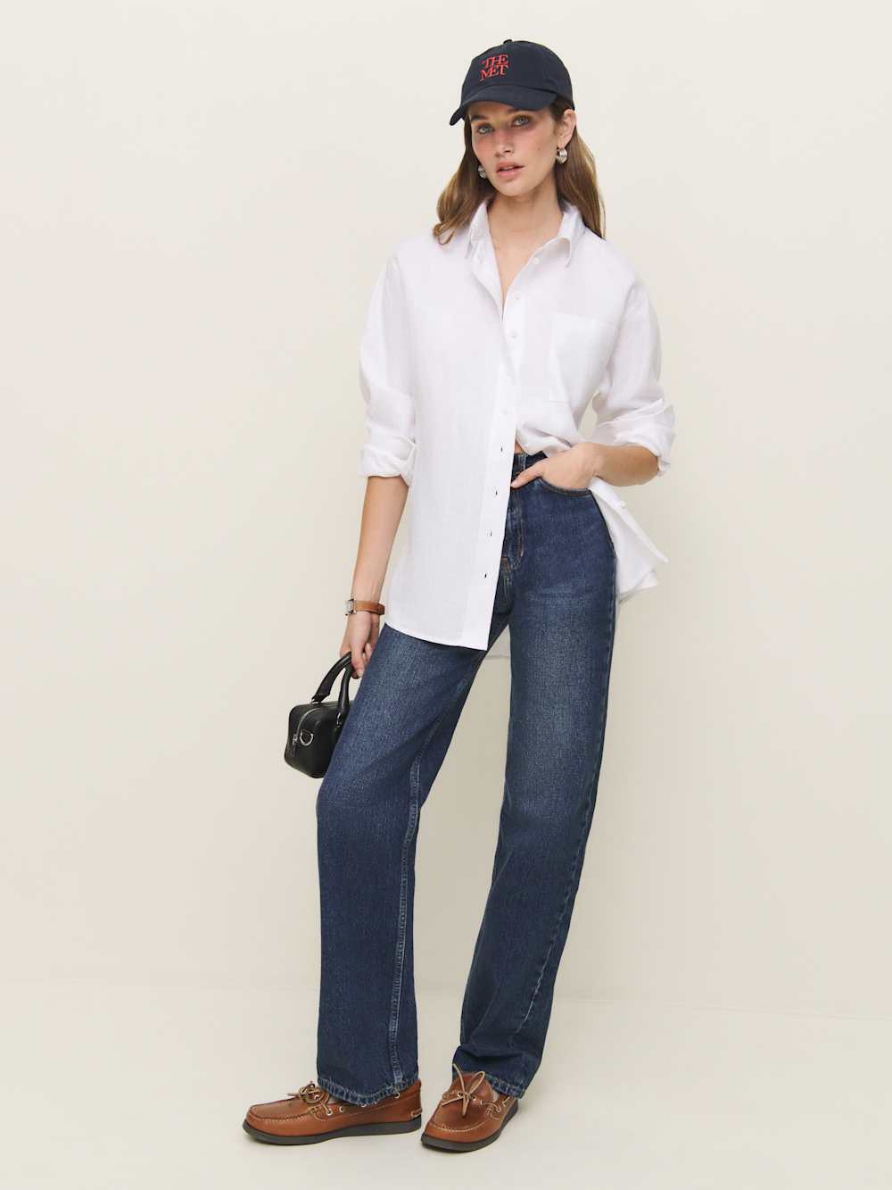 Eli Oversized Linen Shirt - White
