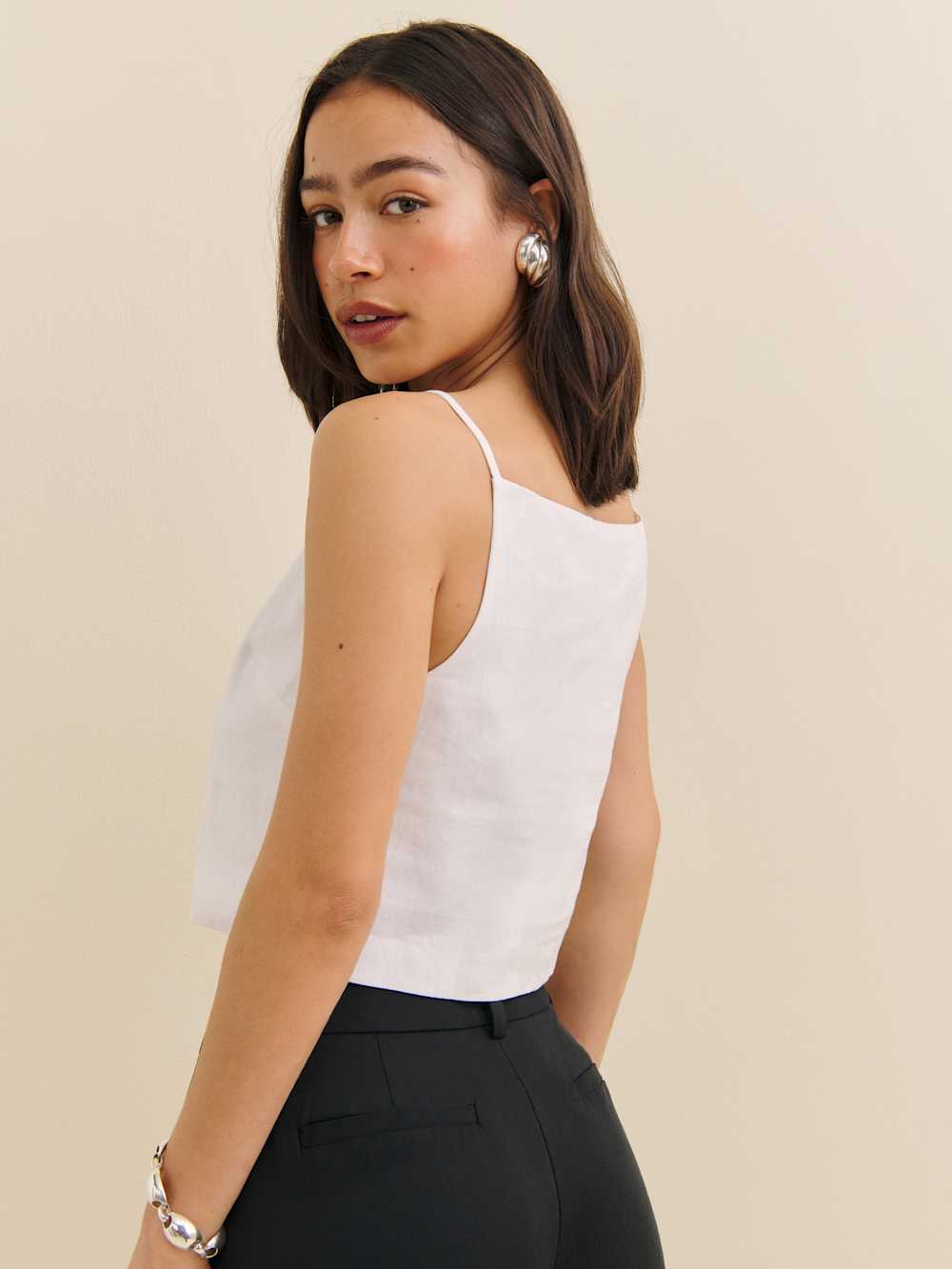Kerri Linen Top - White
