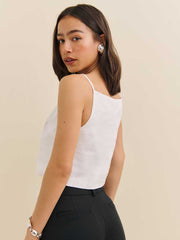 Kerri Linen Top - White
