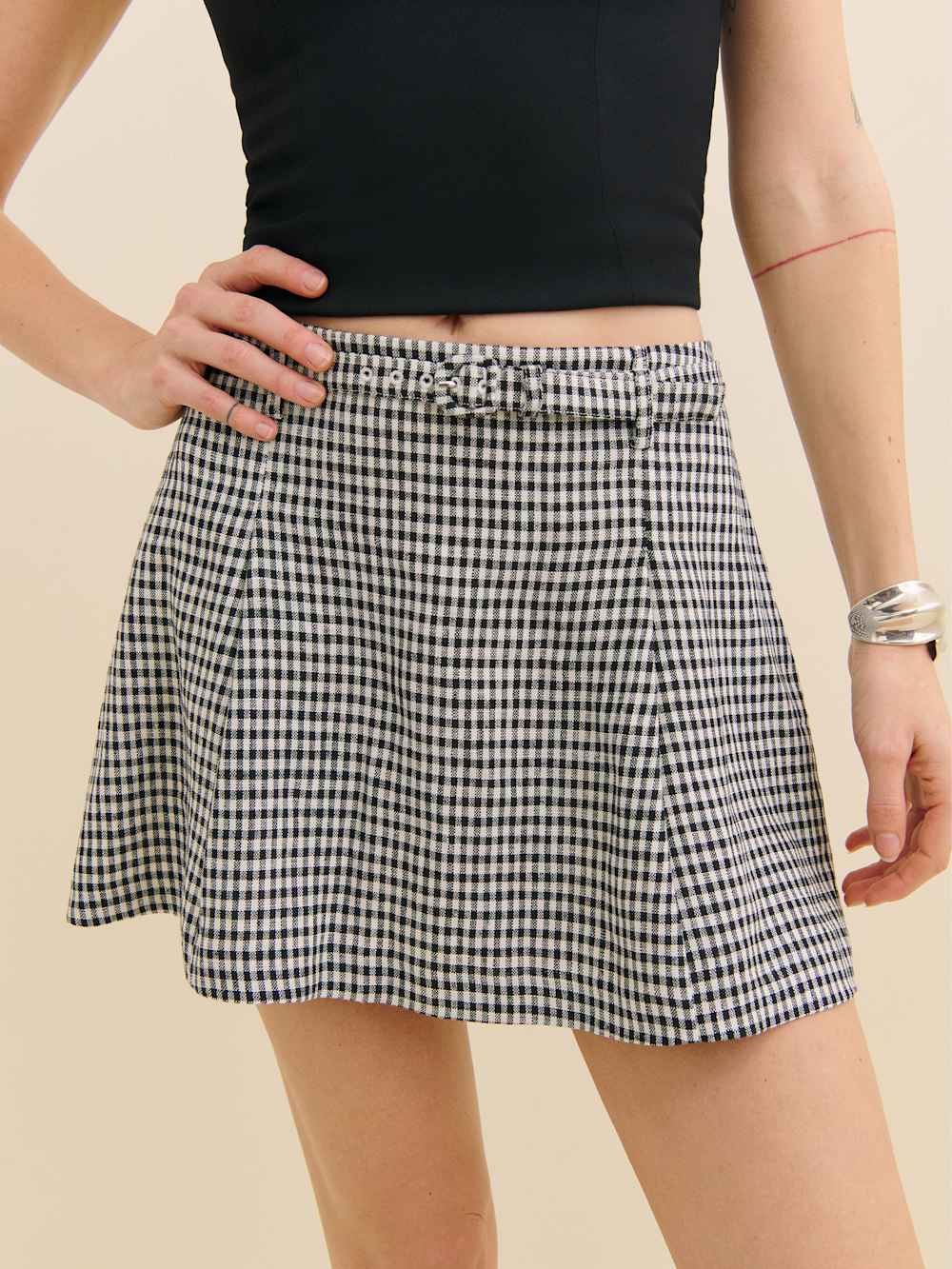 Rory Linen Skirt - Remy Check