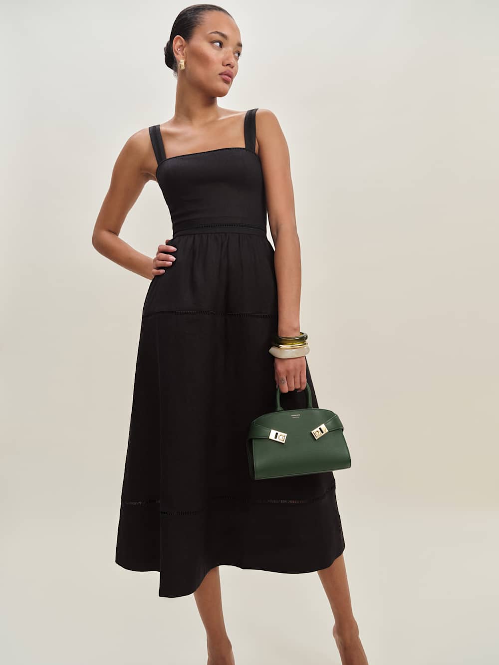 Everett Linen Dress - Black