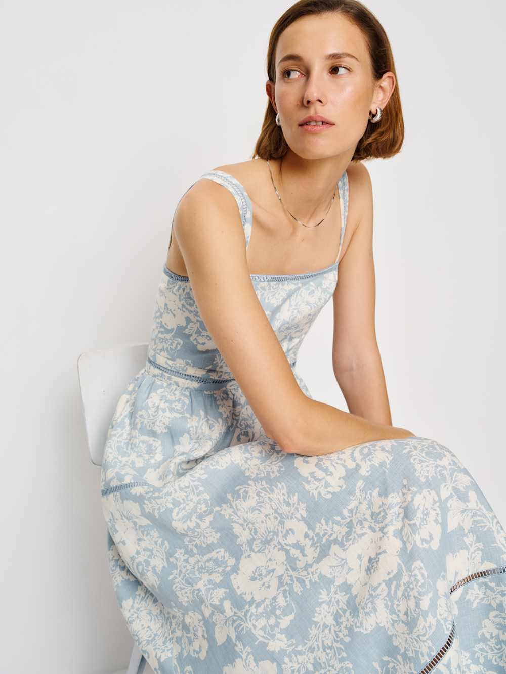 Everett Linen Dress - Porcelain