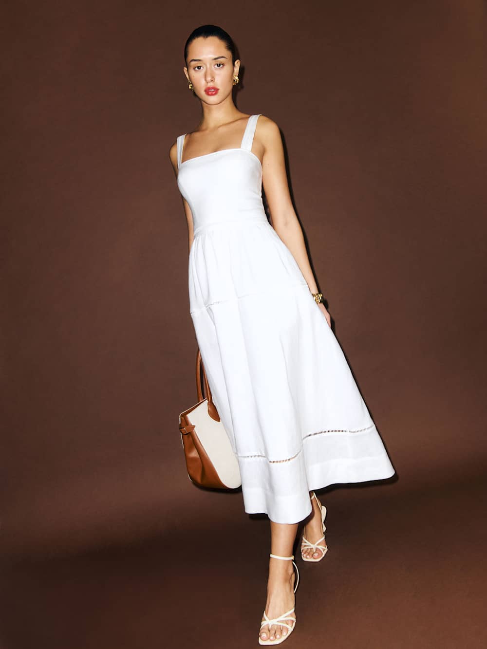 Everett Linen Dress - White