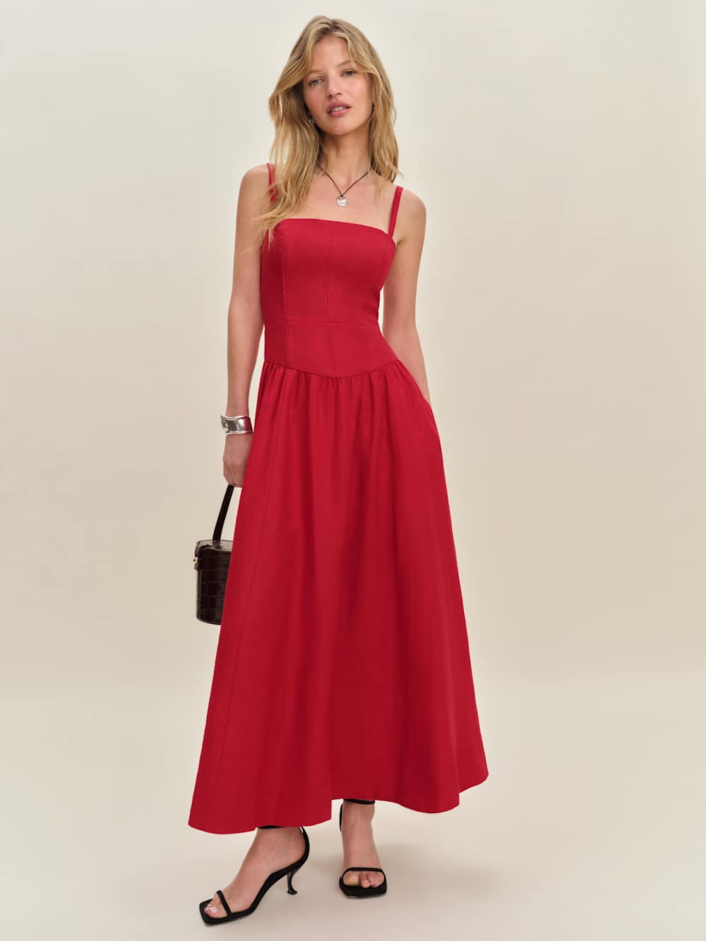 Katarin Linen Dress - Lipstick
