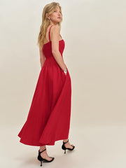 Katarin Linen Dress - Lipstick