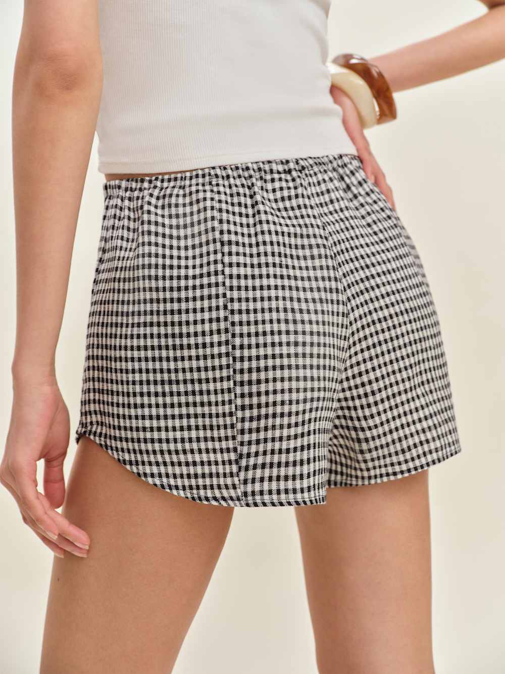 Tiffie Linen Short - Remy Check