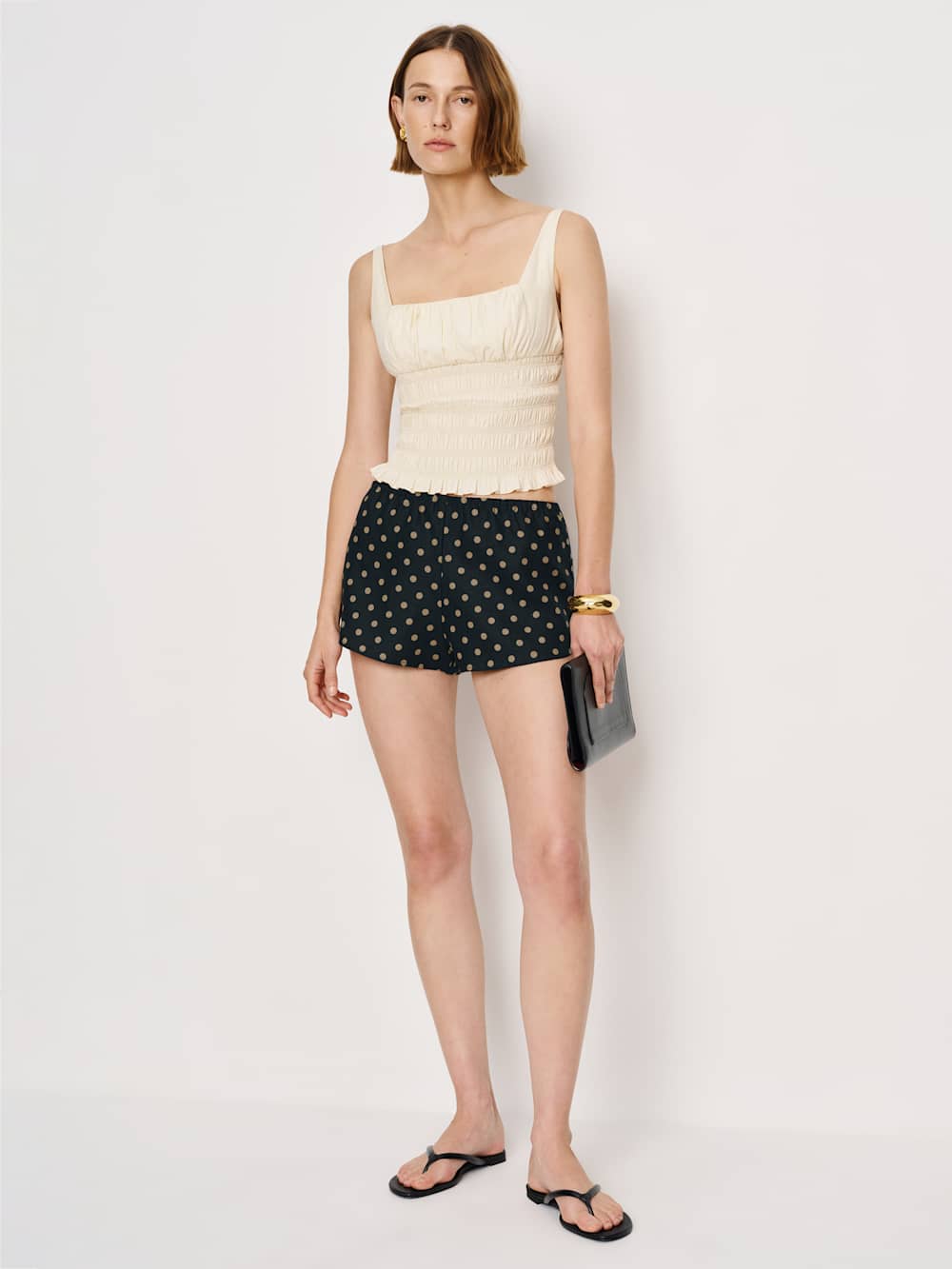 Tiffie Linen Short - Ritz Dot