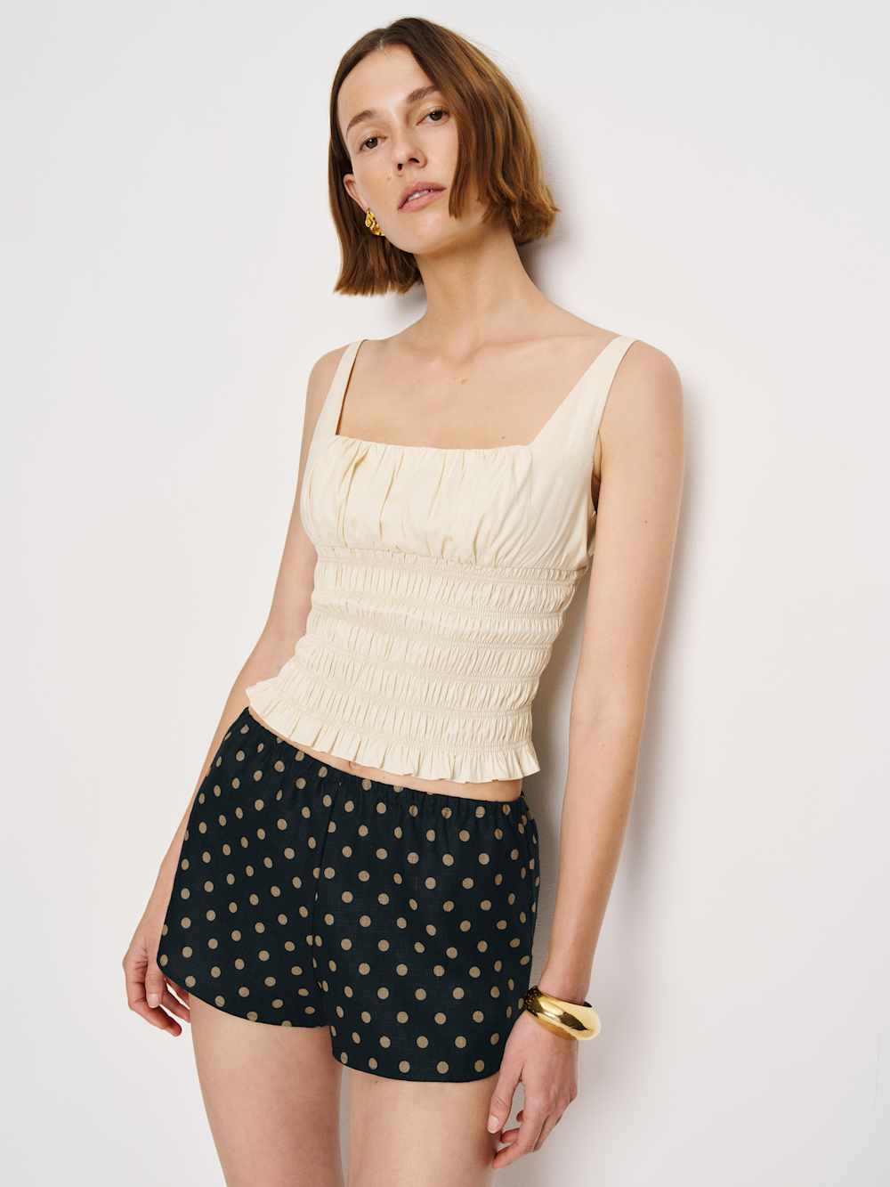 Tiffie Linen Short - Ritz Dot