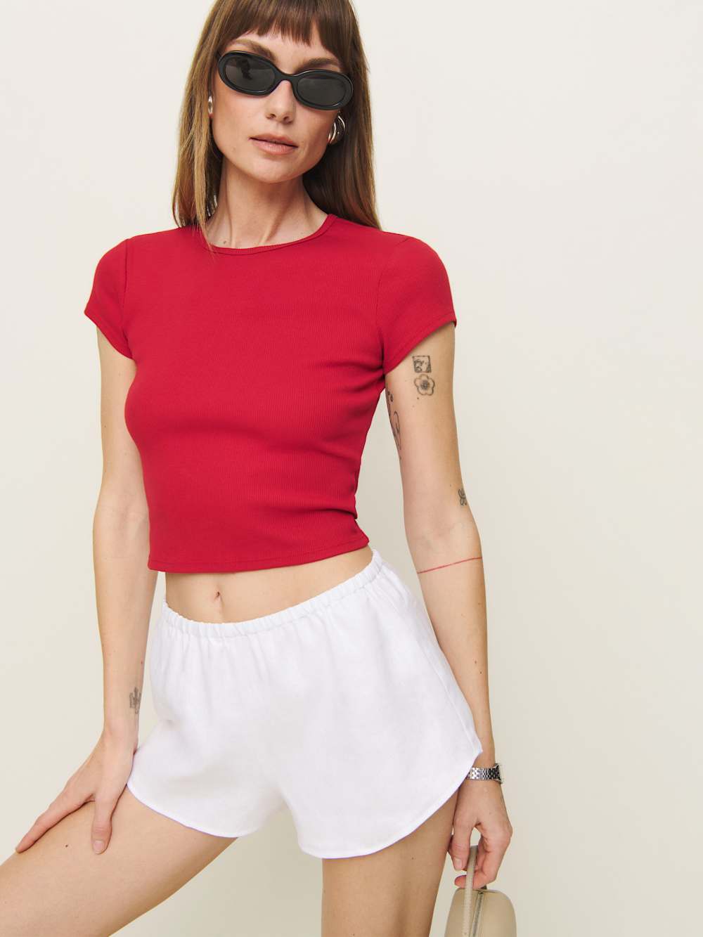 Tiffie Linen Short - White