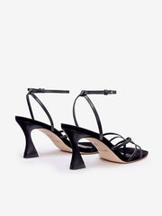 Gen Heeled Sandal - Black Snake Suede