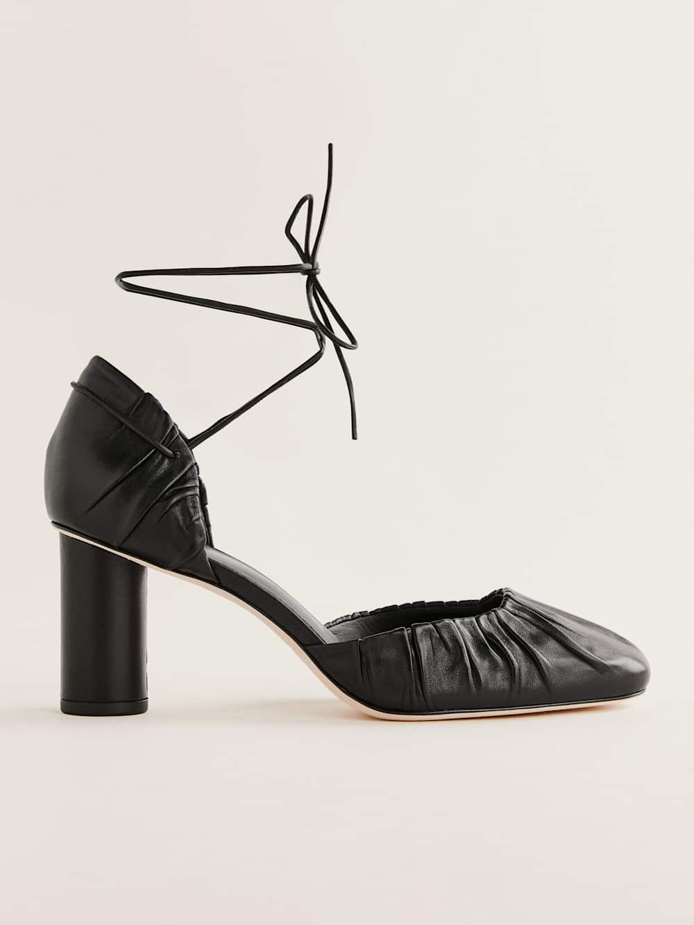 Marilena Lace Up Pump - Black Leather