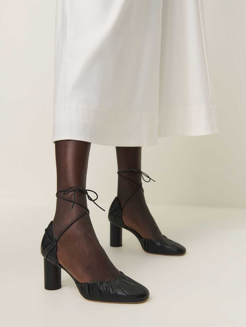 Marilena Lace Up Pump - Black Leather