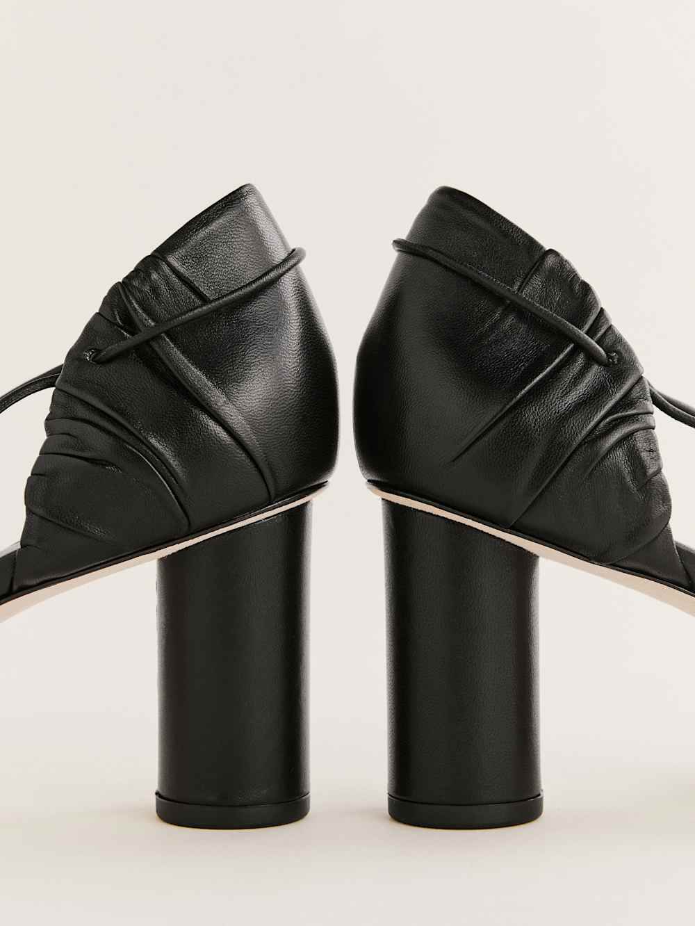 Marilena Lace Up Pump - Black Leather
