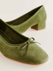 Terry Ballet Pump - Avocado Suede