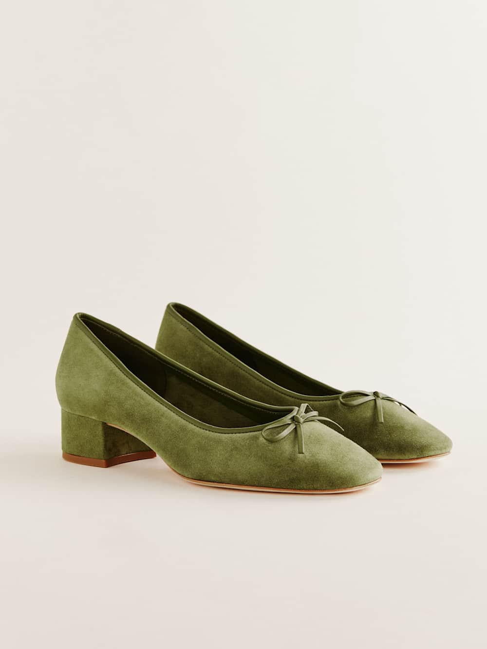 Terry Ballet Pump - Avocado Suede