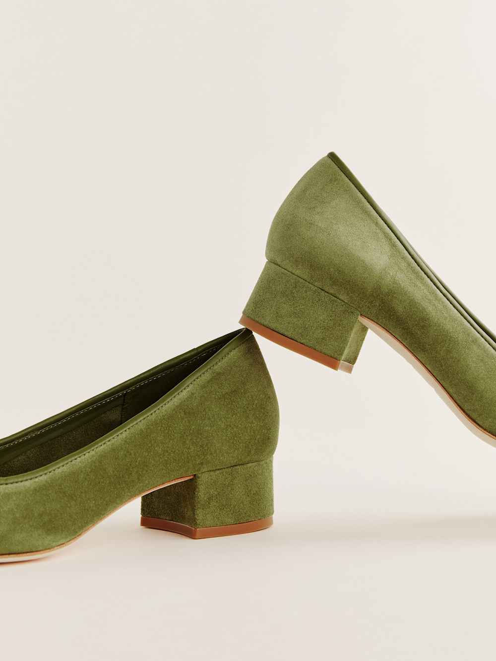 Terry Ballet Pump - Avocado Suede