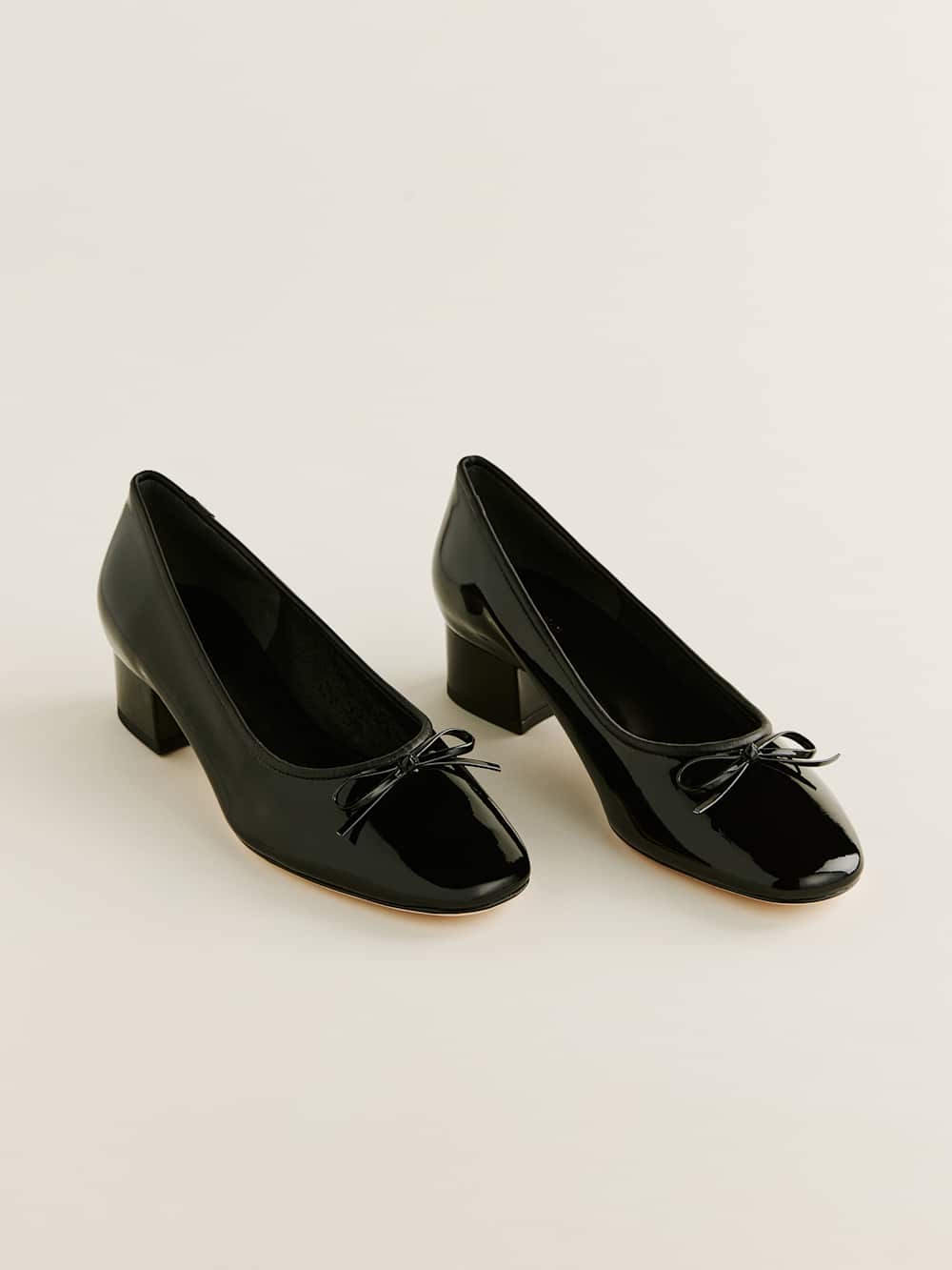 Terry Ballet Pump - Black Patent