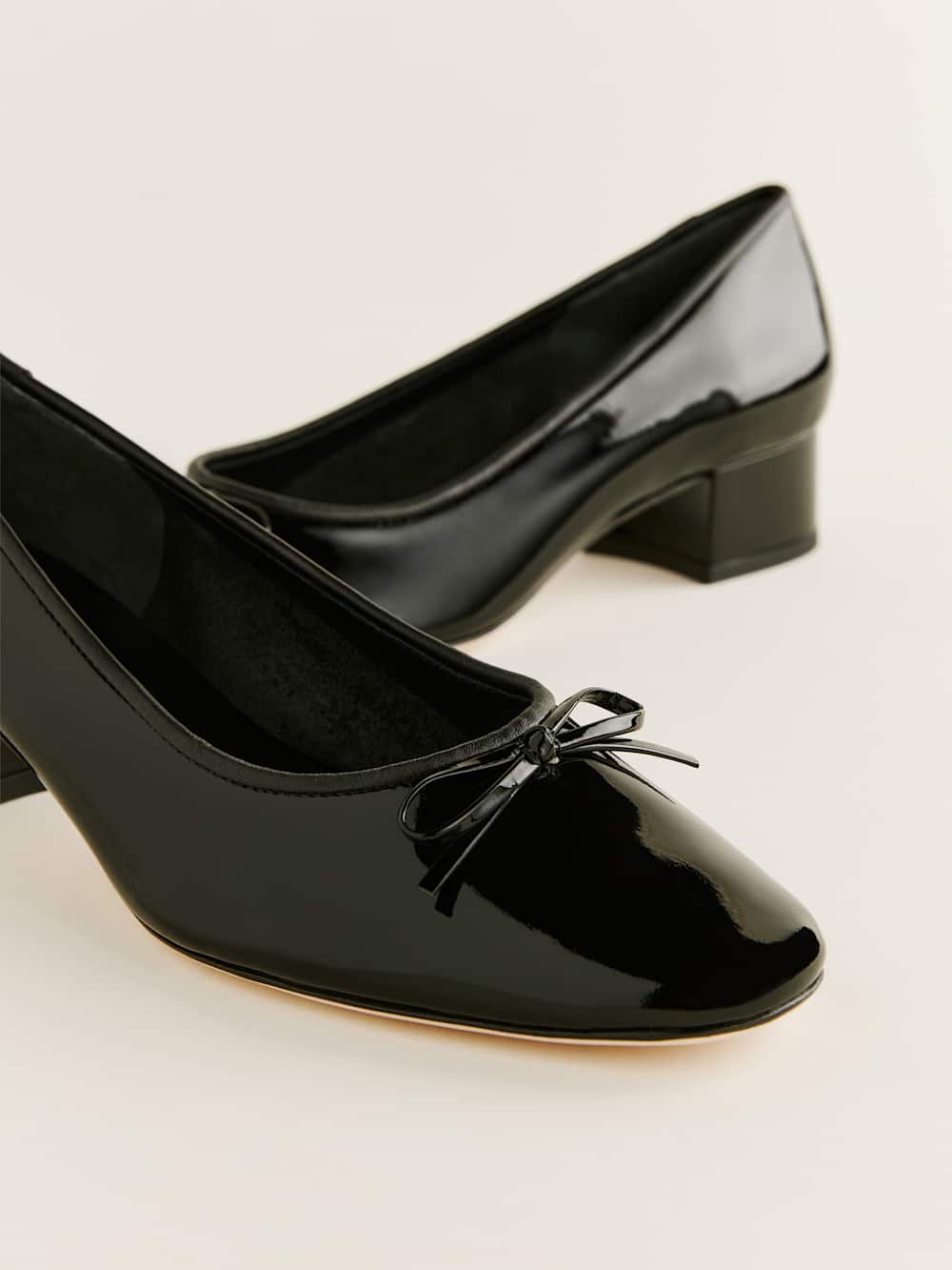 Terry Ballet Pump - Black Patent