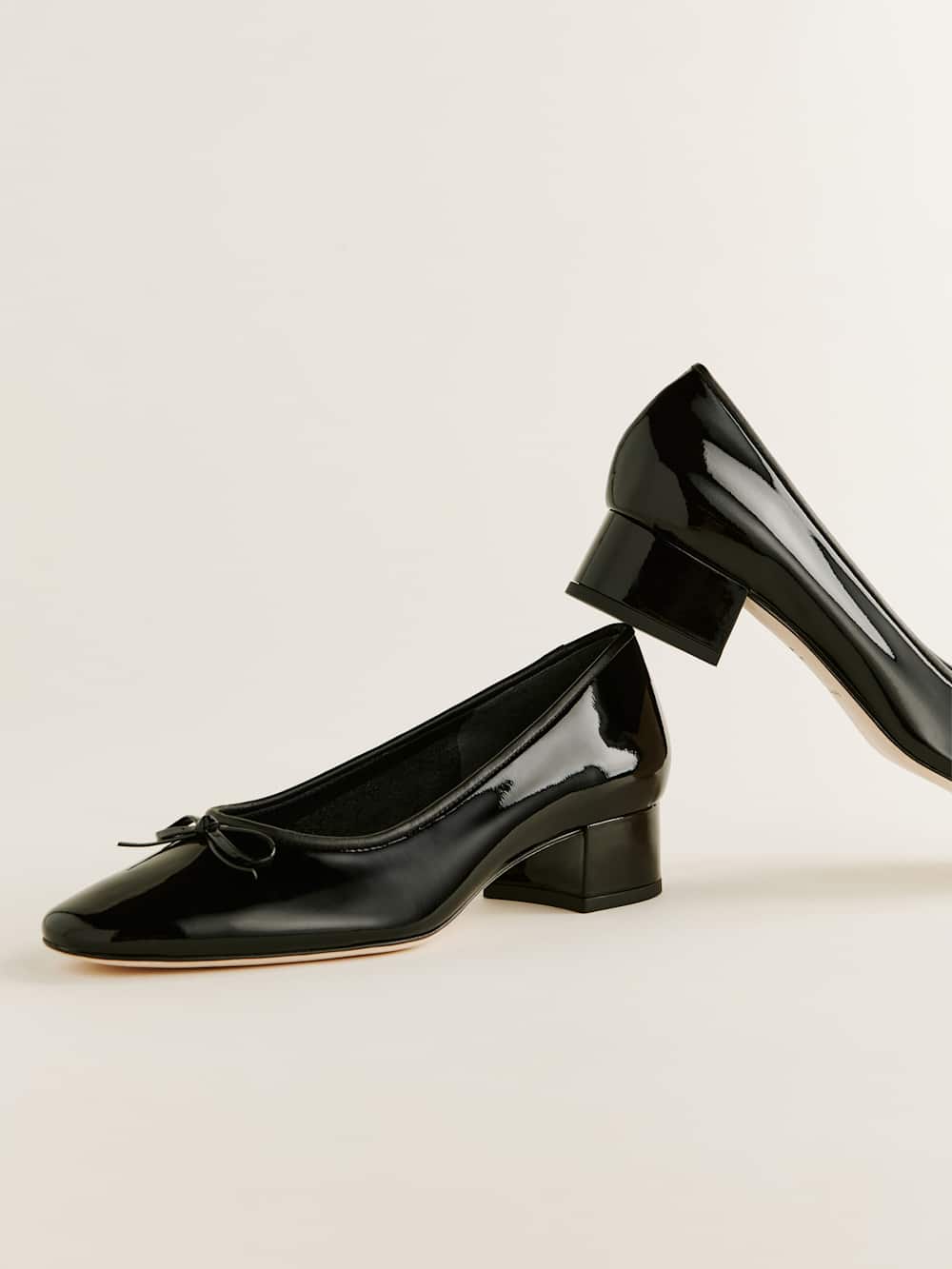 Terry Ballet Pump - Black Patent