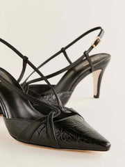 Patty Slingback Heel - Black Croc