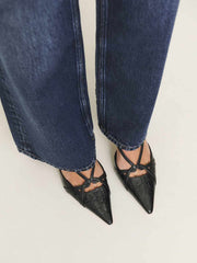 Patty Slingback Heel - Black Croc