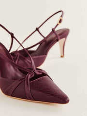 Patty Slingback Heel - Wine Snake