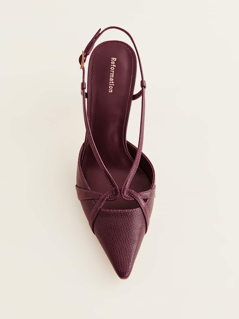 Patty Slingback Heel - Wine Snake