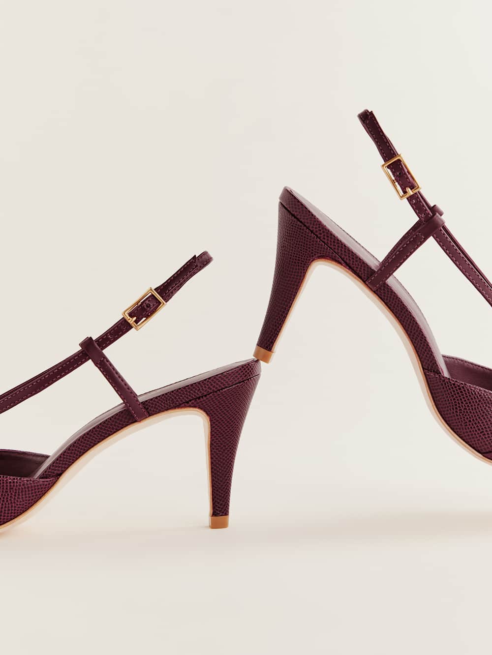 Patty Slingback Heel - Wine Snake