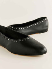 Maren Ballet Flat - Black W Studs
