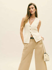 Faye Cotton Sweater Vest - Gossamer