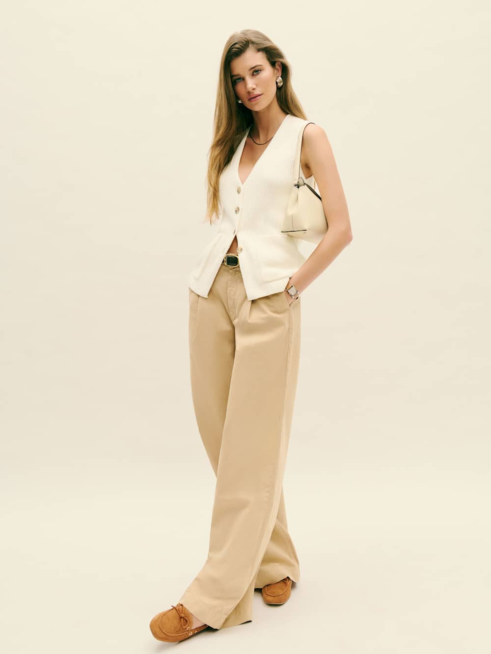Faye Cotton Sweater Vest - Gossamer