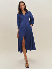Tara Linen Dress - French Blue