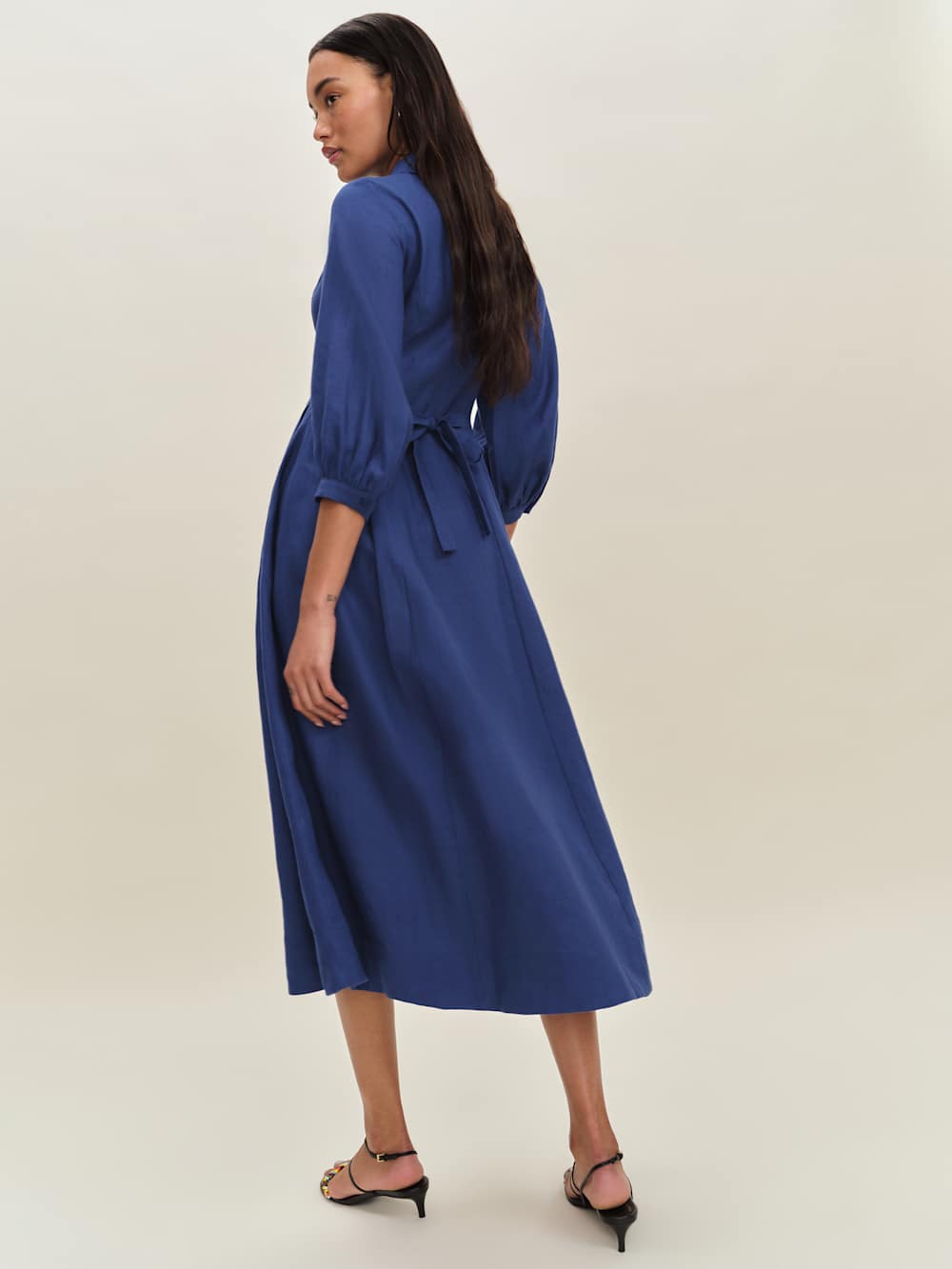 Tara Linen Dress - French Blue