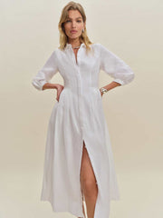 Tara Linen Dress - White