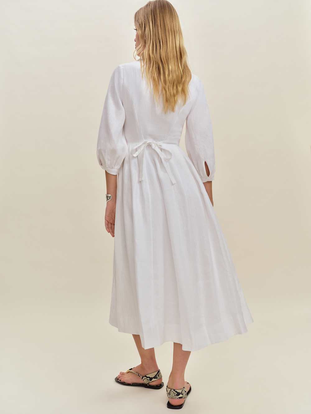 Tara Linen Dress - White