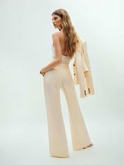 Banks Linen High Rise Wide Leg Pant - Sugar