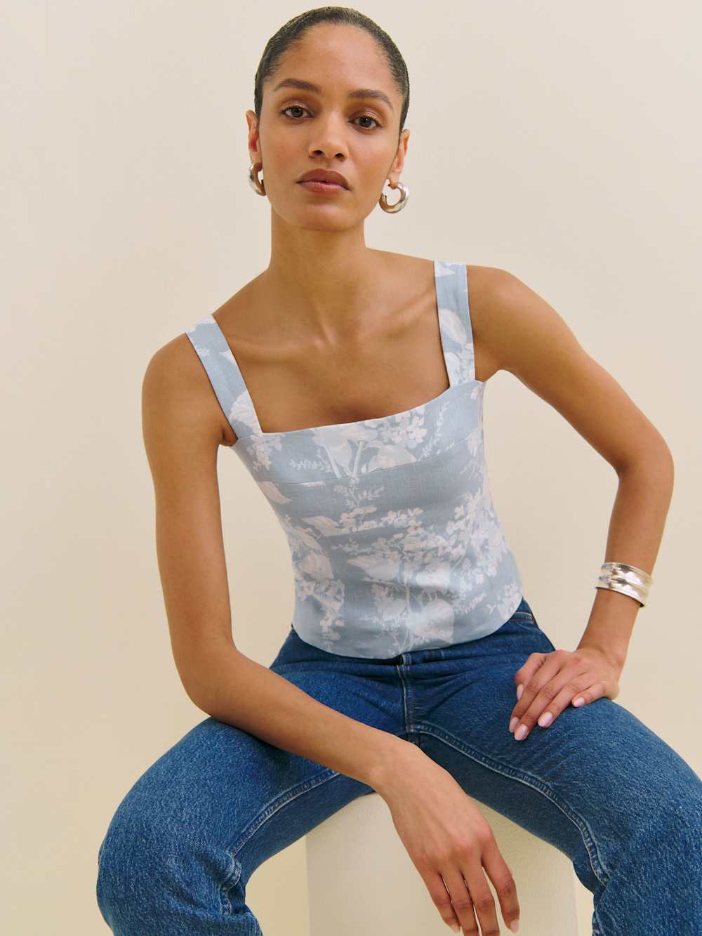 Darci Linen Top - Angelic