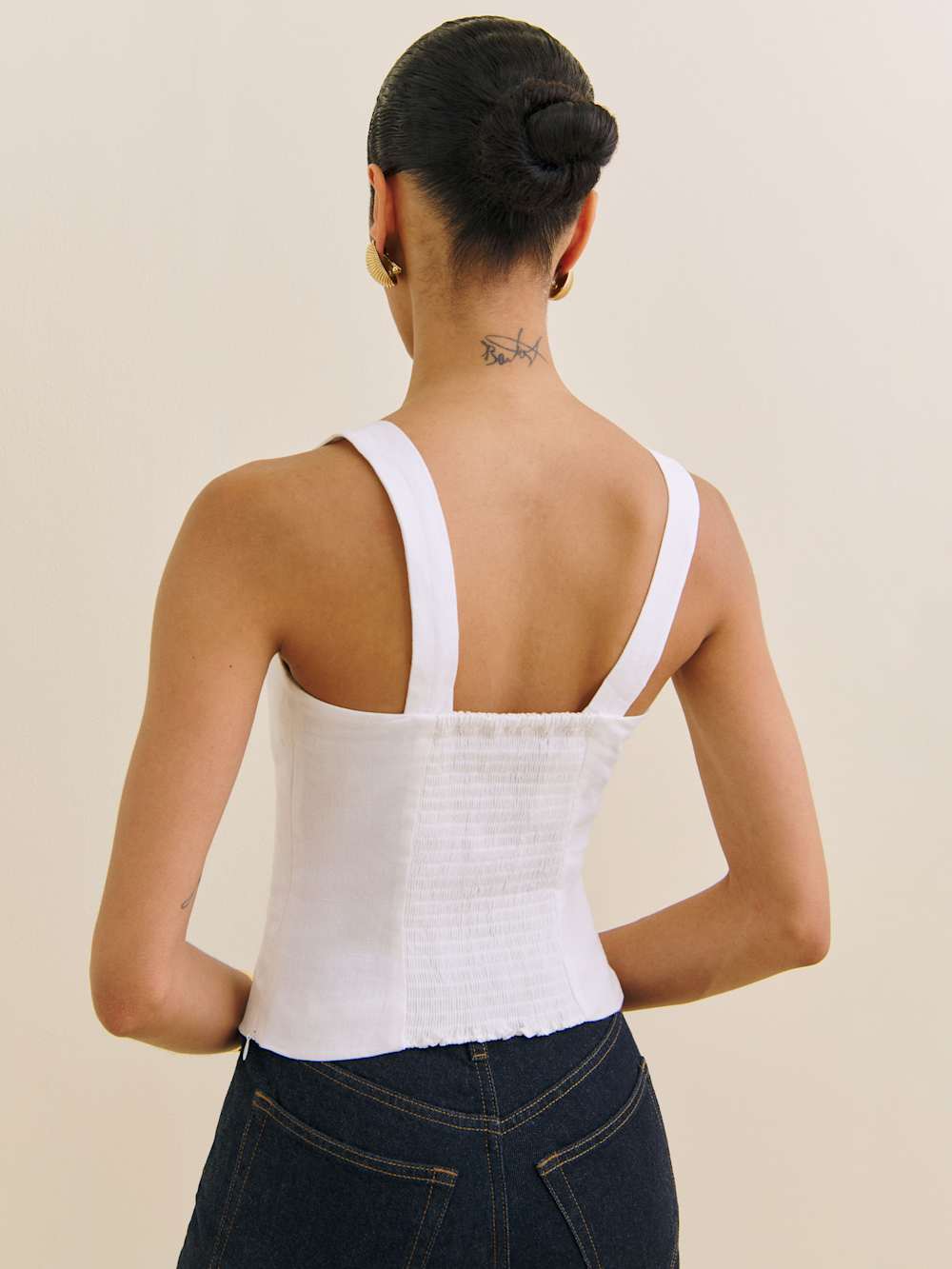 Darci Linen Top - White