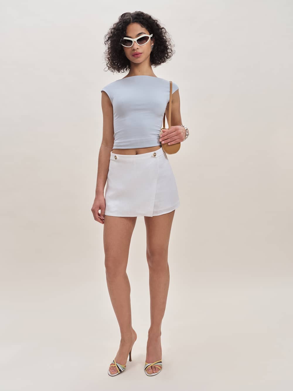 Clover Linen Micro Skort - White