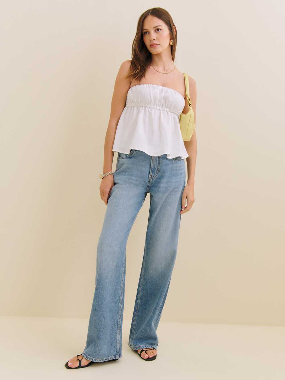 Inez Linen Top - White
