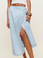 Felicity Linen Skirt - Mineral