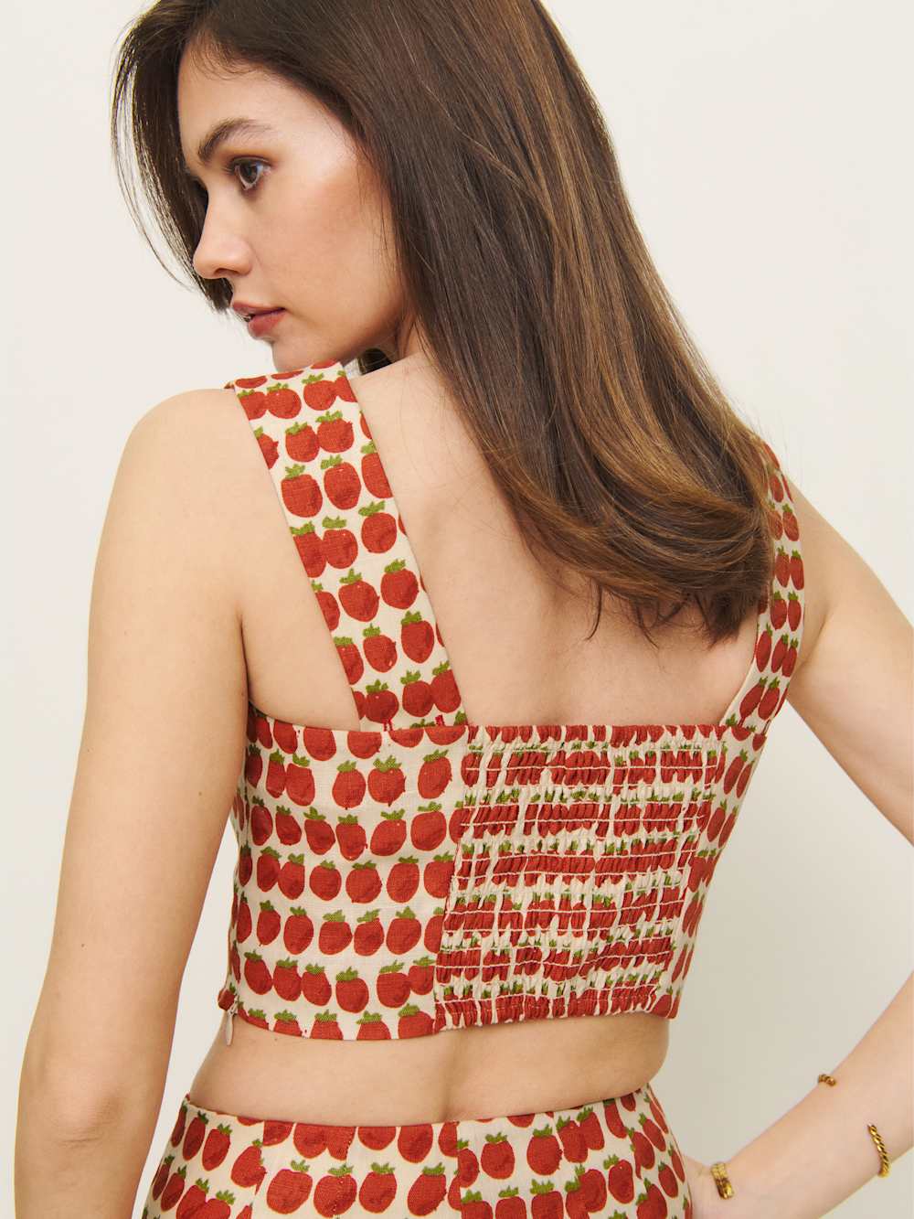 Jasmine Linen Top - Fresh Tomato