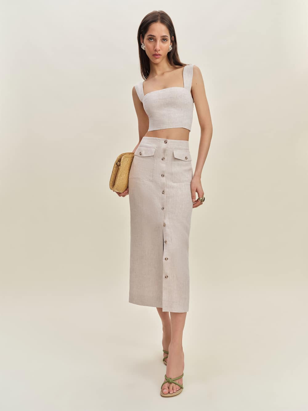 Jasmine Linen Top - Oatmeal