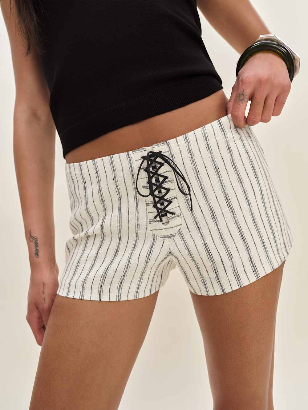 Quin Linen Short - Elsie Stripe